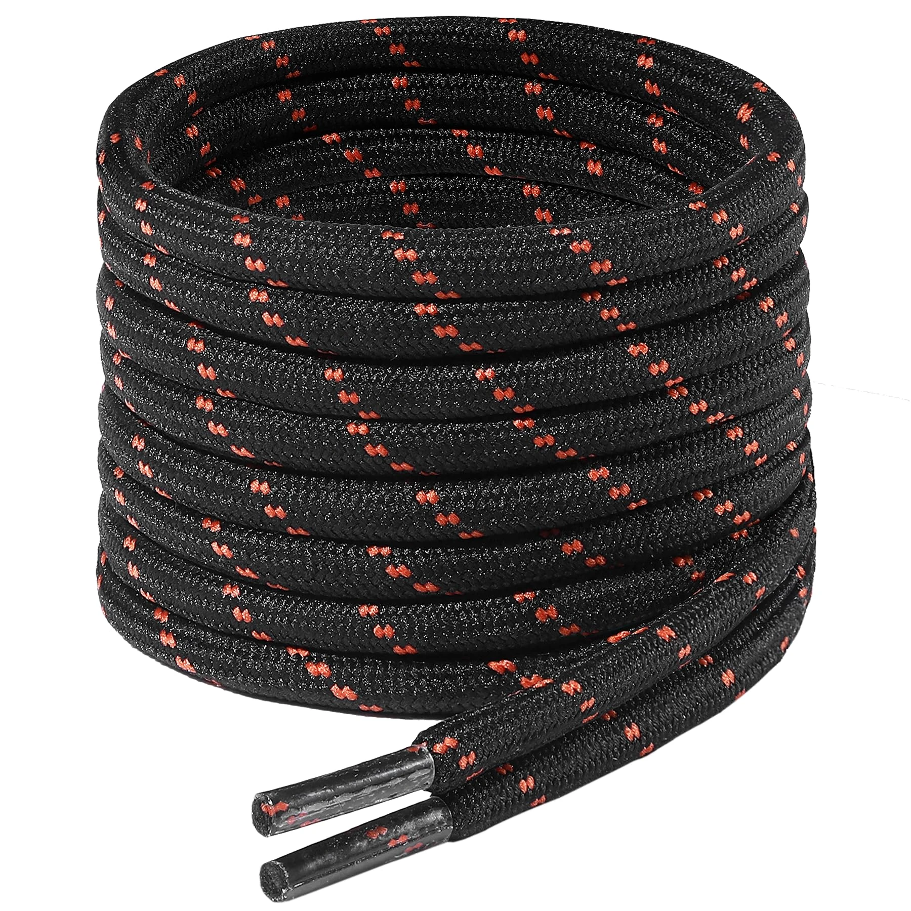 7STROBBS 2 PAIRS Strong Work Boot Laces, Heavy Duty Round Shoelaces for Walking Boots, Trainers Shoes, Hiking Boots, Safety Boots, Thick Shoe Lace Black Brown 140CM