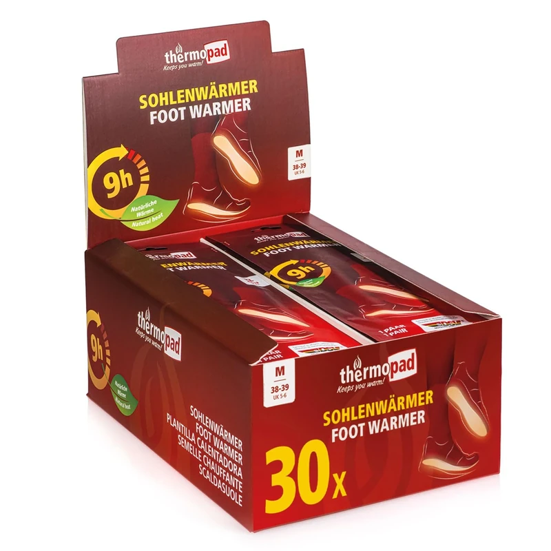 Thermopad Hand- & Fußwärmer Sohlenwärmer, Unisex - Adult sole warmer, White, M (38-39) -