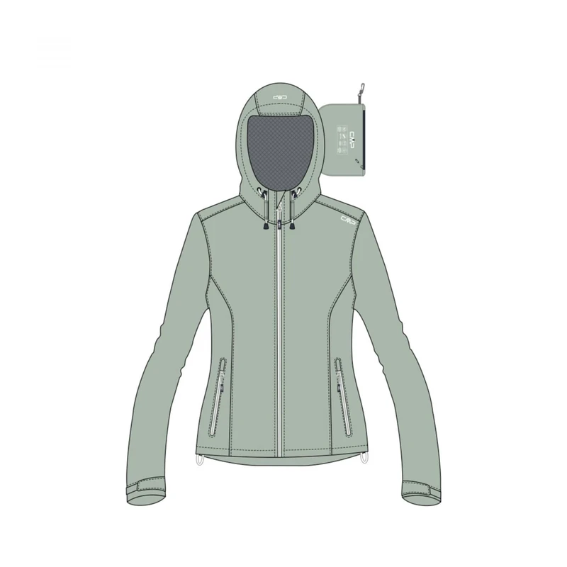 CMP WOMEN'S JACKET FIX HOOD JADE UK 18 - Image 1
