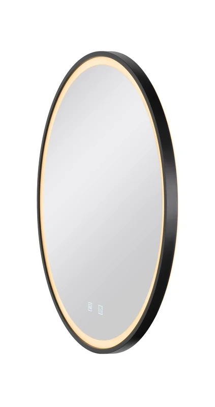 SLV TRUKKO 60 Interior Lighting, Mirror for Bathroom, Bathroom Mirror, Bathroom Mirror, Hallway, 3000/4000/6500K, 730lm, Dimmable Switch, Diameter 60 cm, Chrome, Black Edge - Image 1