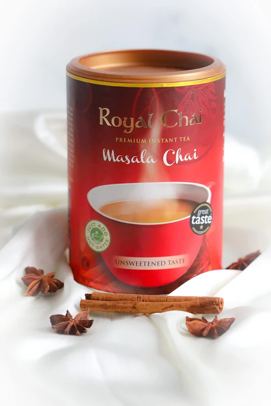 Royal Chai | Masala Chai Unsweetened Taste Tub | 6 x 400g Tubs | Premium Instant Chai | 6 Pack Case