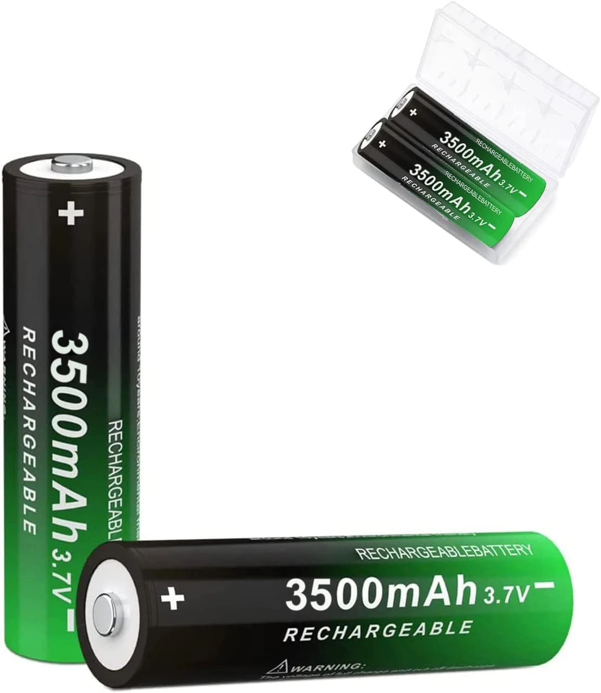 3.7 Volt Rechargeable Battery 3500mAh NiMH Battery 2Pack Large Capacity Batteries for Headlamp, LED Flashlight, etc ZH