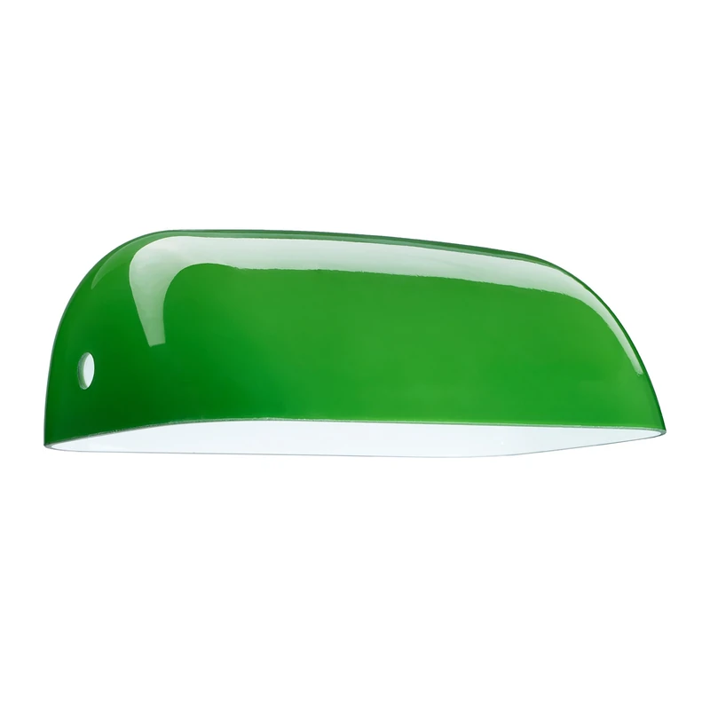 Relaxdays Lamp Shade for the Table, Glass, Replacement Lampshade, Banker, Retro Look, HxWxD: 7.5 x 22.5 x 13.5 cm, Green