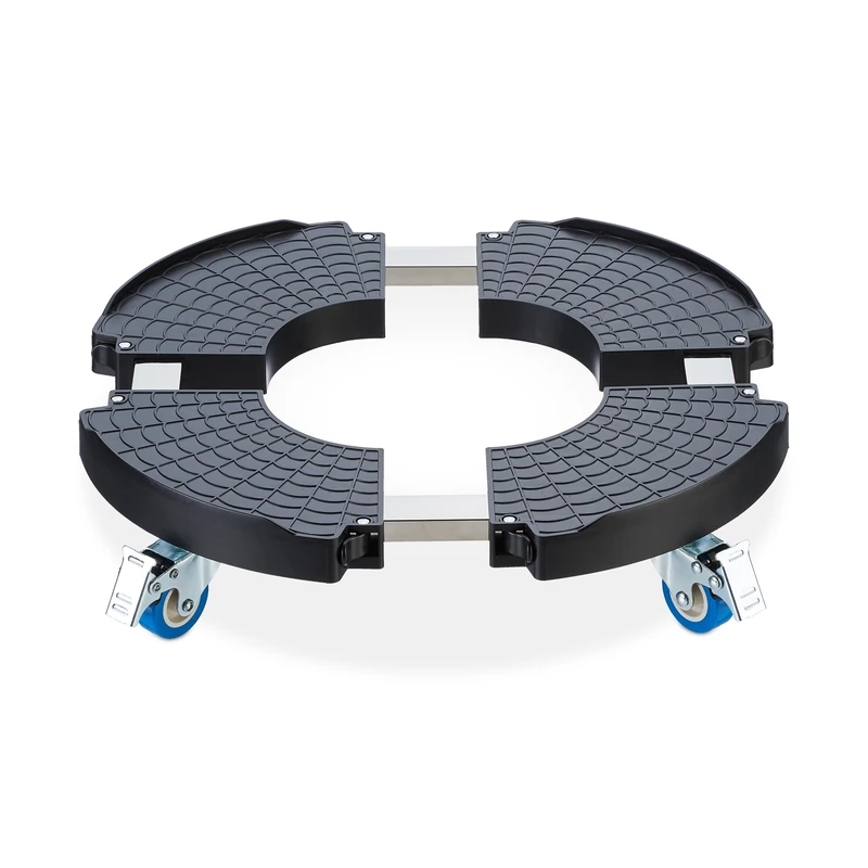 Relaxdays Plant Roller, Extendable Flower Trivet, Ø, Plastic, max. 200 kg, Indoor & Outdoor, Dark Grey, 40-57.5 cm - Image 1