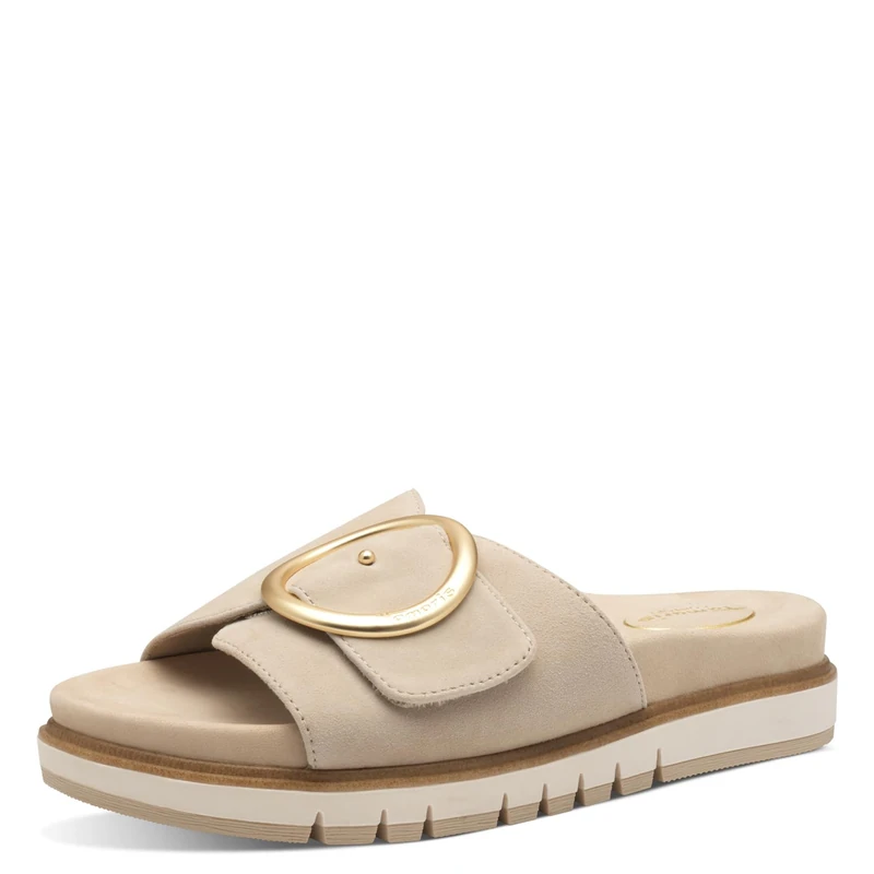 Tamaris Comfort Women’s Leather Mules Elegant, Beige, 3,5 UK