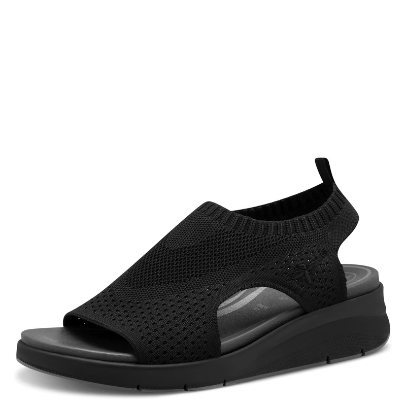 Tamaris Comfort Women’s Sandals with Heel Elastic Vegan, Black, 3,5 UK