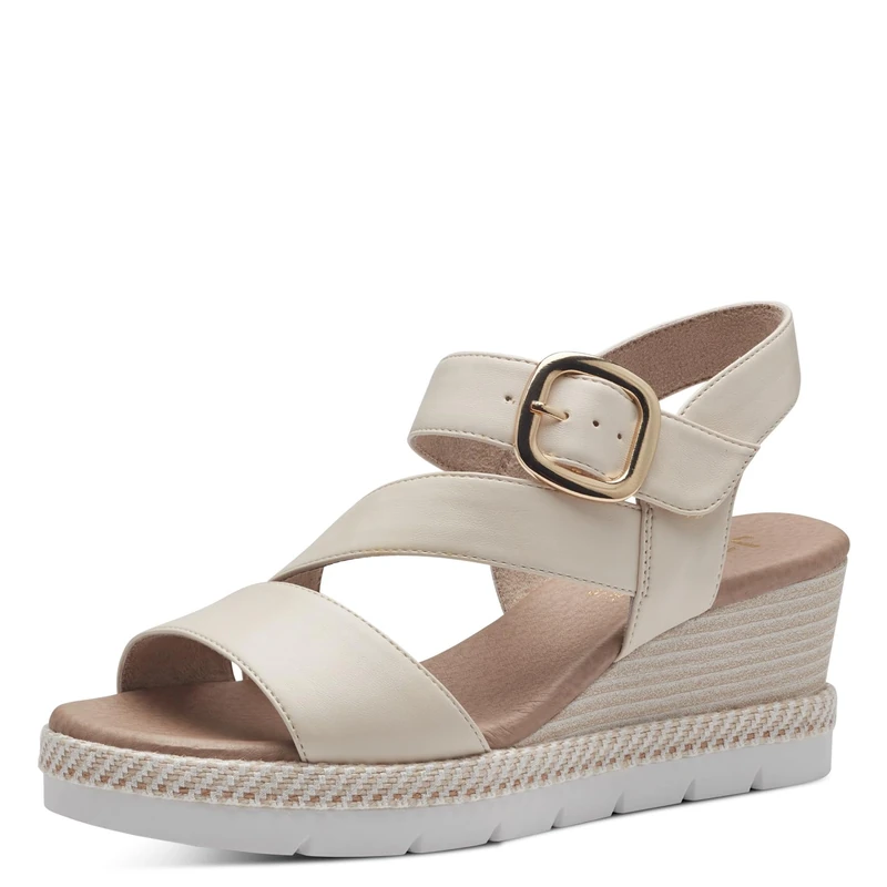 Jana Women’s Sandals with Wedge Heel Summer Vegan, Beige, 5 UK - Image 1