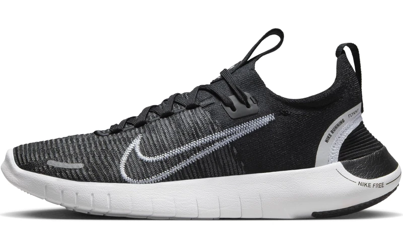 Nike Women's Free RN Flyknit Next Nature Road Running Shoe, Black/White/Anthracite, 7.5