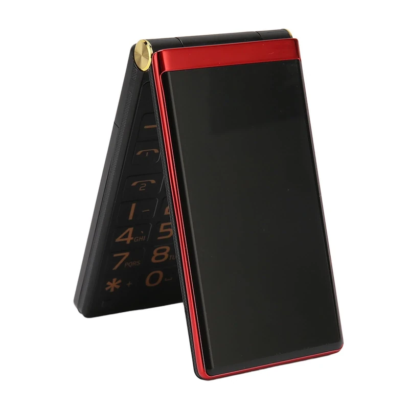 Big Button Flip Phone for Seniors 2G Network 3 Inch HD Screen Cell Phone with 5900mAh Battery Dual SIM Flashlight Loud Speaker Radio Portable Pocket (Red)