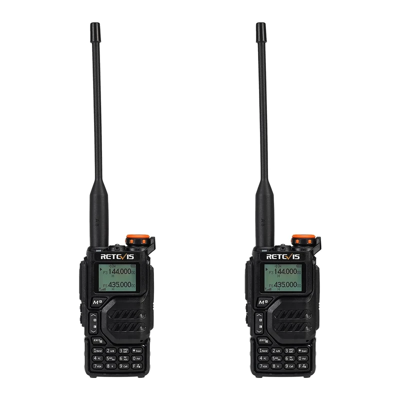 Retevis RA79 Ham Radio, Dual Band Ham Radio with 1400mAh Battery, 2m/70cm/FM/AM, Support VFO/CPS/Chirp, Walkie Talkie for Hunting, Travelling, Hiking, Long Range Walkie Talkies (2Pcs)
