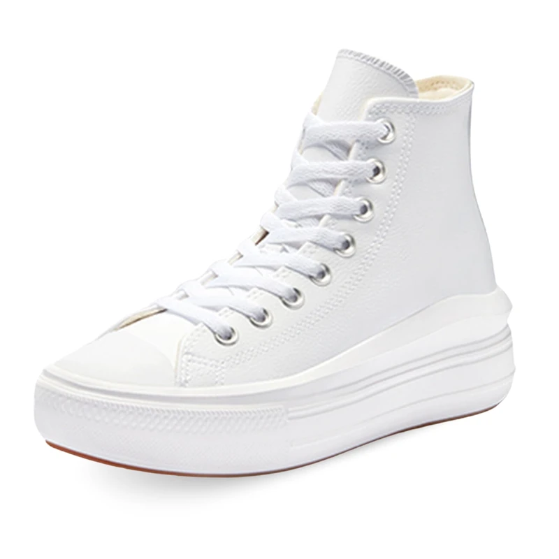 CONVERSE A04295C Chuck Taylor All Star Move Platform FOUNDATIONAL Leather Women White/Black/White UK 6