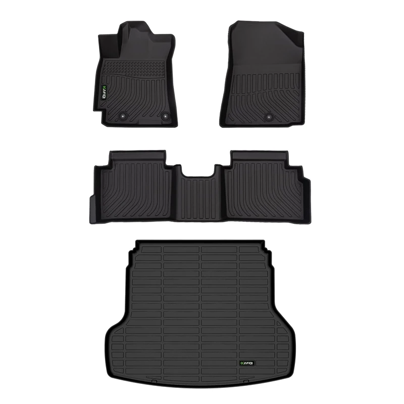 HAFIDI® Floor Mats & Cargo Liner Custom Set for 2019-2023 Kia Forte All Weather Protection TPE Full Set Automotive Floor Liners Accessories - Black