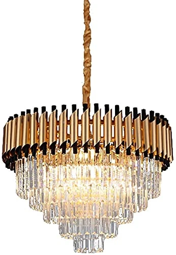 6-tier Hanging Lamp For Living Room,Crystal Raindrop Chandelier,Modern Restaurant Pendant Light,Adjustable Chain 20inch Ceiling Light Fixture-8 Lights 60x43cm