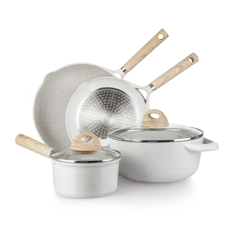 KASANOVA 3-Piece Frying Pan Set, 28 cm + 24 cm + 20 cm, Induction Pan, Pan with Durable Non-Stick Coating, Deep Shape Frying Pans for All Types of Cookers - Image 1