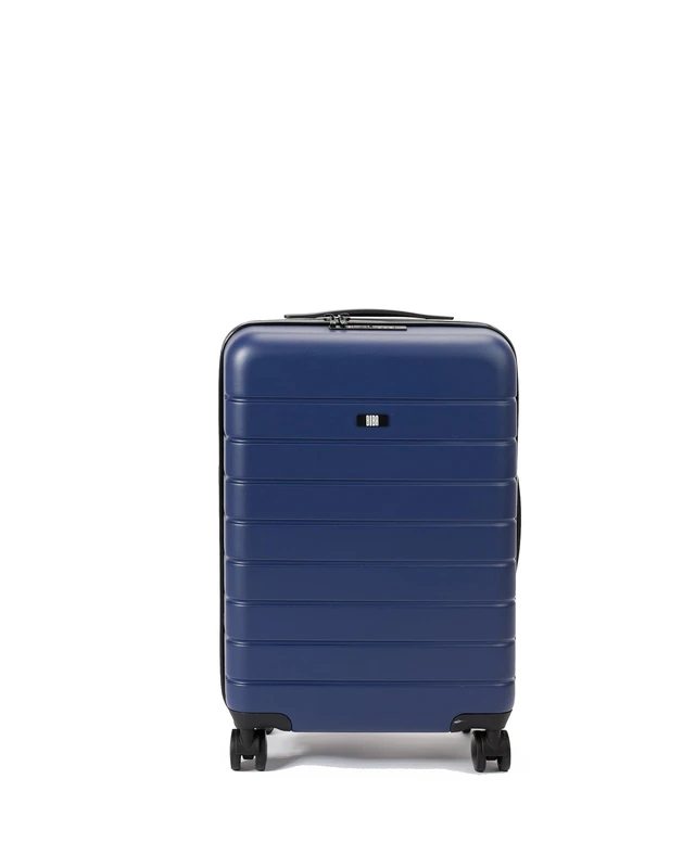 BIBA | Trolley Type Travel Suitcase, Ivo G Suitcase, Trolley Handle, Zipper and TSA Closure, ABS, Blue, S, Suitcases & Trolleys