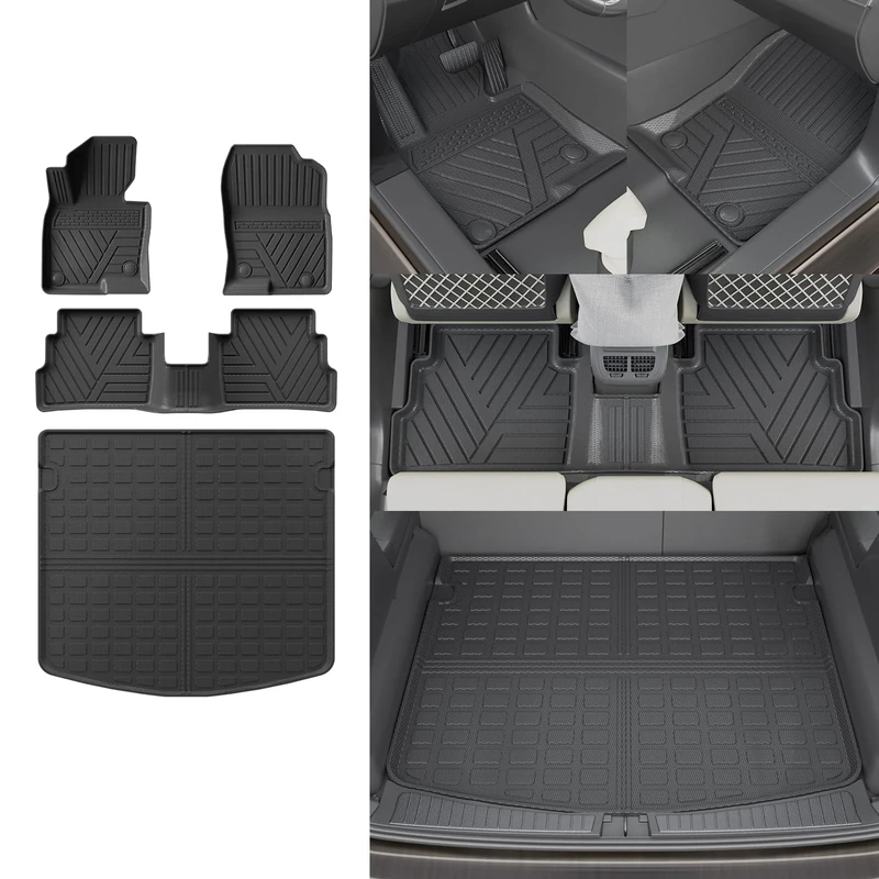 Thinzyou Floor Mats Compatible with 2023 Mazda CX-5 Trunk Mat Cargo Liner TPE All Weather Rear Trunk Liner Protector 2022 CX-5 Accessories (Trunk Mat+Floor Mats)