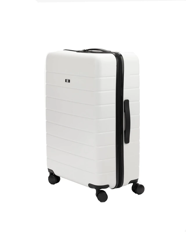 BIBA | Trolley Type Travel Suitcase, Ivo G Suitcase, Trolley Handle, Zipper and TSA Closure, ABS, White, M, Suitcases & Trolleys