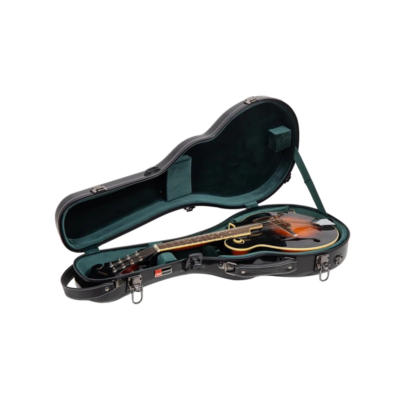 Crossrock Fiberglass Mandolin Case-Universal Designed for Both A and F Style, with Accessory Compartment, Backpack Straps, TSA Lock-Black (CRF2020MAFBK)