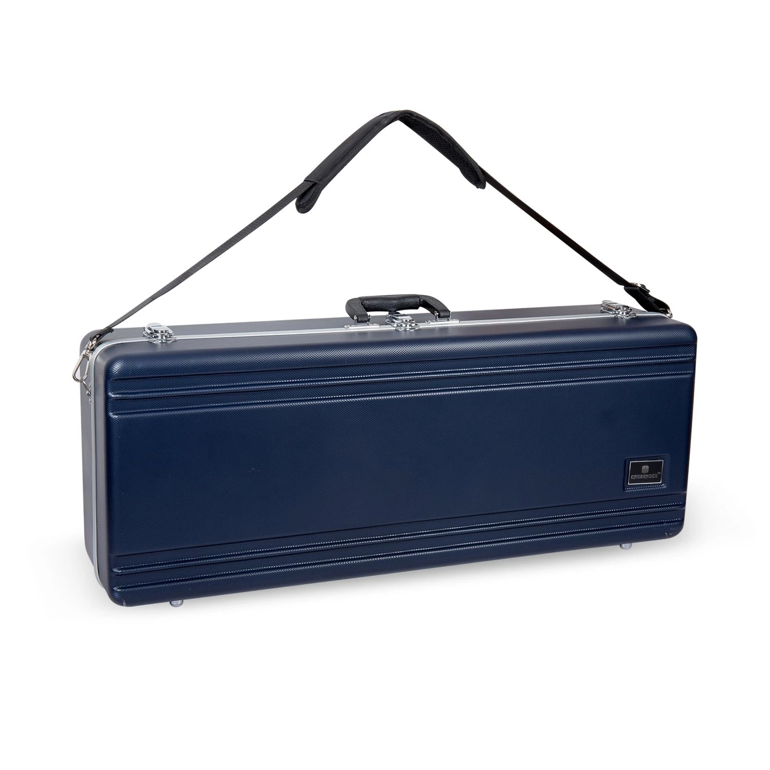 Crossrock ABS Tenor Saxophone Case | Rectangular Blue Shell, Plush Lining, Detachable Strap, Mouthpiece Storage – Durable ABS Case for Bb Tenor -Blue (CRA862TSBL-R)