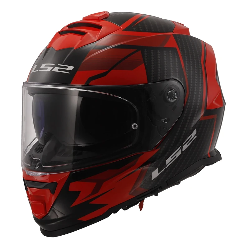 LS2 FF800 STORM II Dual Visor Full Face Motorcycle Helmet. TRACKER BLACK RED (S) 55-56cm