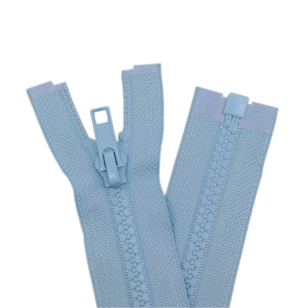 YaHoGa Pack of 2 45 cm Plastic Zip 5 mm Separable Zip for Jackets Light Blue