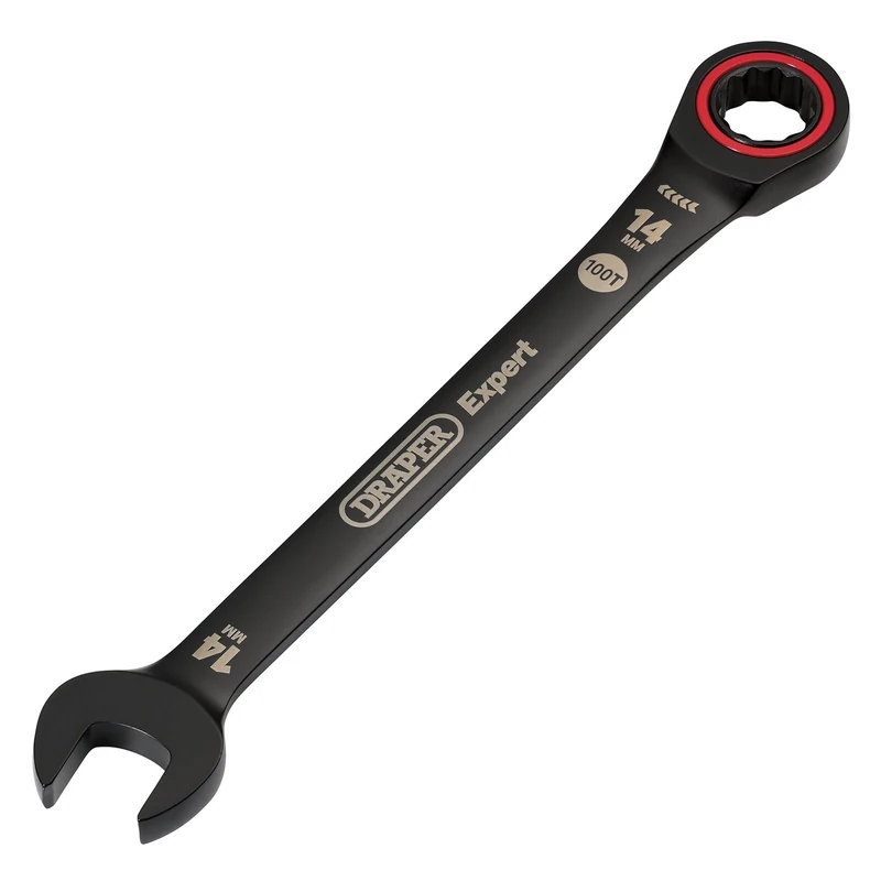 Draper 03887 Expert HI-TORQ Metric Ratchet Combination Spanner, 14mm, Black