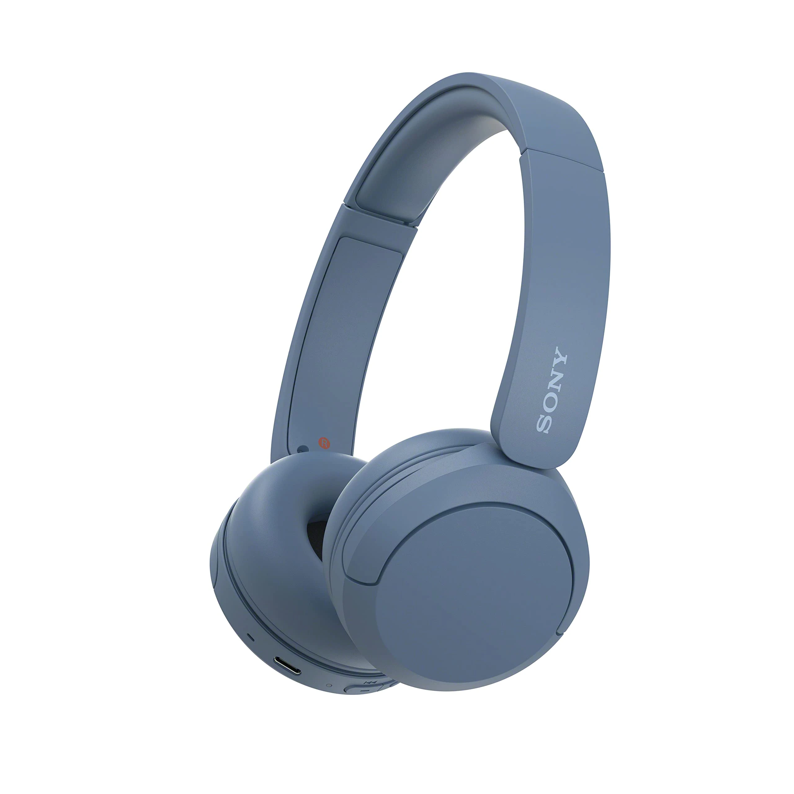 Sony WH-CH520 Wireless Bluetooth Headphones - up to 50 Hours Battery Life with Quick Charge, On-ear style - Blue (Renewed)