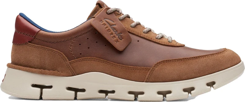 Clarks Men's Nature X One Sneaker - Dark Tan Leather, Size 13 Wide - Image 1