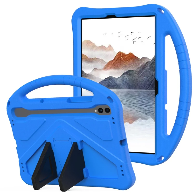 YRH Kids Case for Samsung Galaxy Tab S10 Lite/Tab S10 FE/Tab S9 FE 10.9 inch, EVA Protective Cover with Stand Handle, Blue