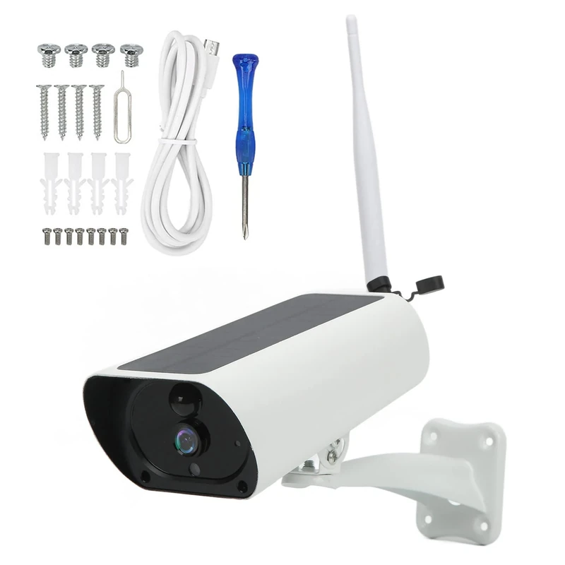 Solar Security Camera Wireless Outdoor, HD Night Vision, PIR Motion Detection, 2-Way Audio, IP67 Weatherproof, Cloud Storage (2.4GHz WiFi)