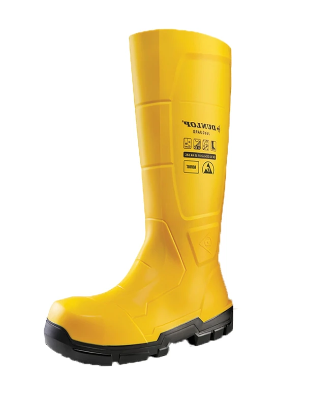 DUNLOP JobGUARD S5 Unisex Full Safety Waterproof Industrial Work Boots, Yellow ESD, Chemical and Slip Resistant PVC Wellies with Steel Toecap and Midsole for Outdoor and Construction - EU37, UK4 - Image 1