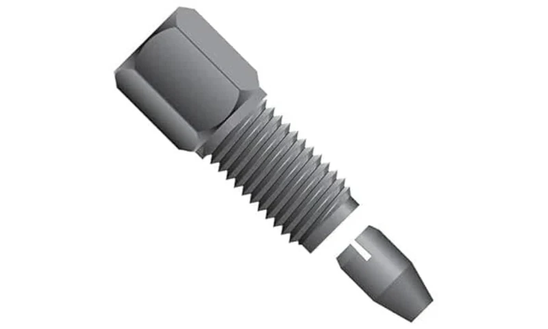 Idex SealTight Fitting, 1/4" Hex, Black PEEK, 1/16" OD Tubing, 10-32 Coned, 10/PK