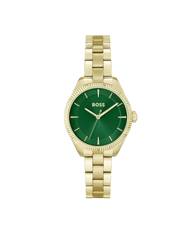 BOSS Analogue Quartz Watch for Women SAGE Collection with Gold Colored Stainless Steel Bracelet - 1502729