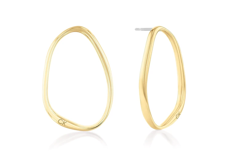 Calvin Klein Women's ELONGATED DROPS Collection Hoop Earrings in Yellow Gold - 35000451