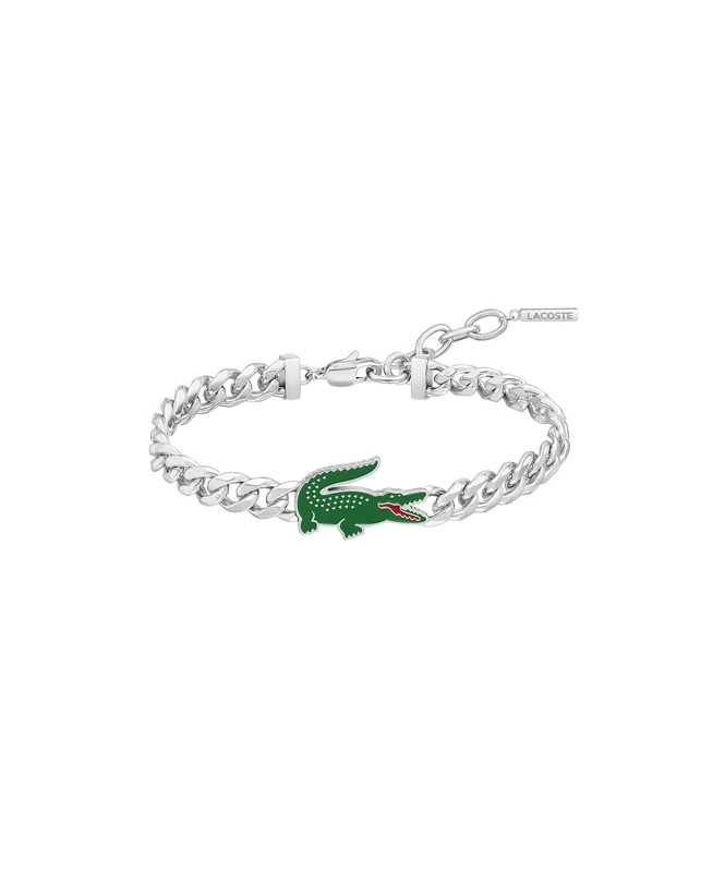 Lacoste Men's ARTHOR Collection Chain Bracelet in Stainless Steel with a Crocodile-Shaped Charm - 2040226