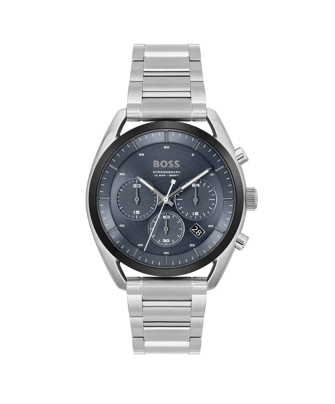 BOSS Chronograph Quartz Watch for Men TOP Collection with Silver Stainless Steel Bracelet - 1514093
