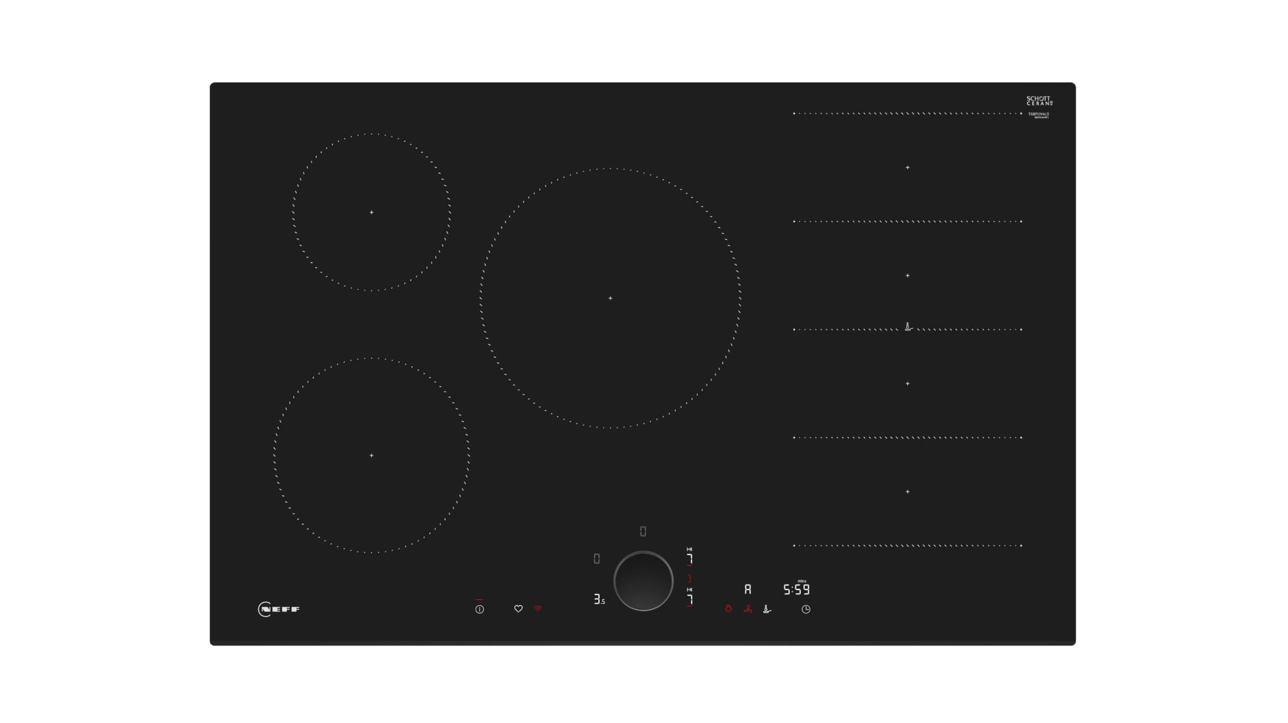 Neff T68FUV4L0 N 90, Built-in Induction hob 80 cm Black