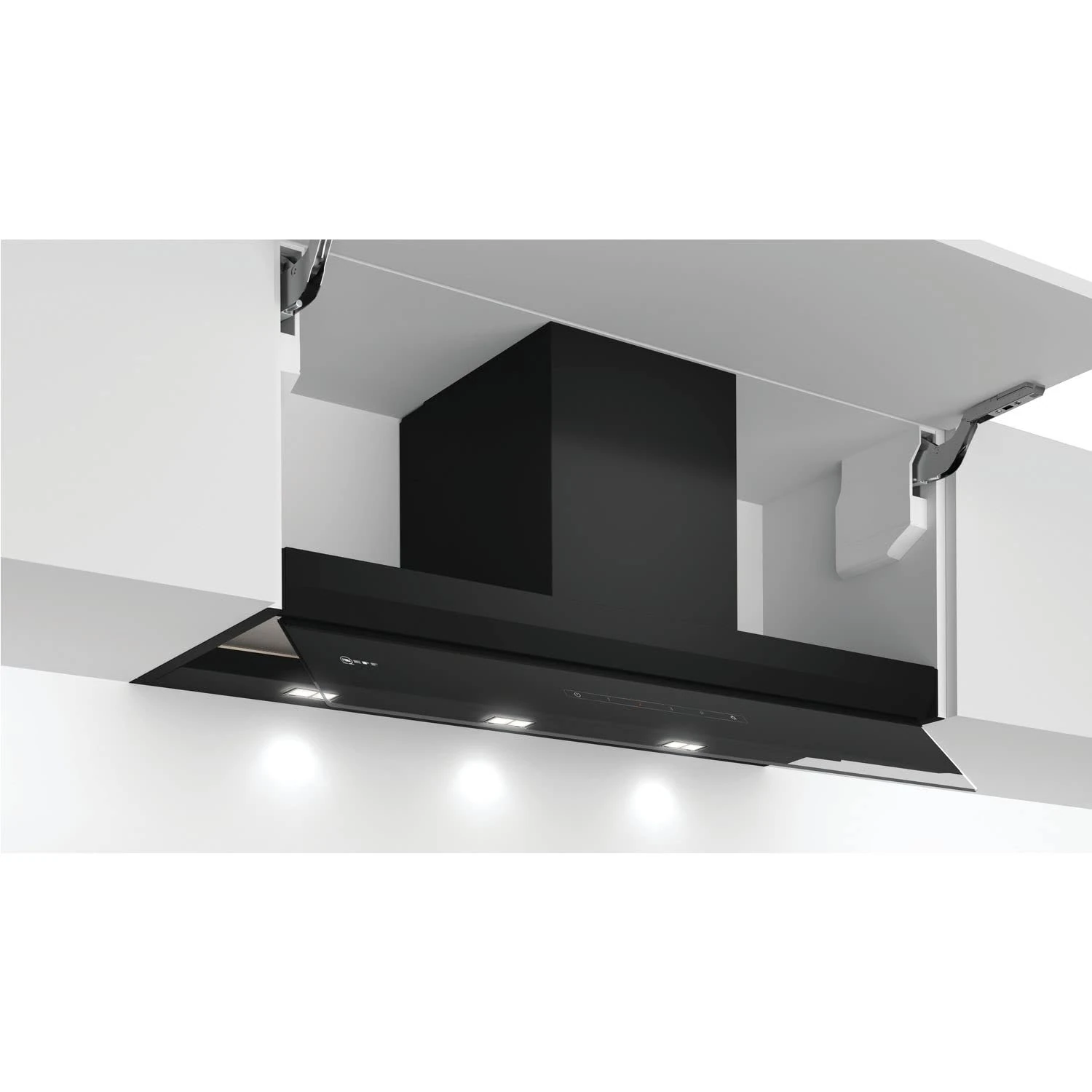 Neff D95XAM2S0B N 70, Built-in Integrated Design Hood 90 cm clear glass black printed