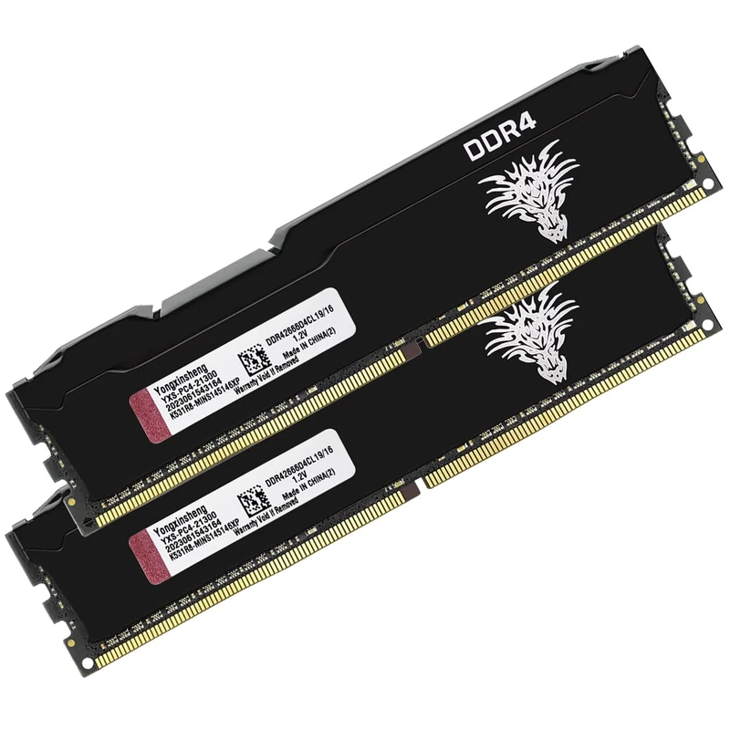 DDR4 2666MHz 32GB Kit (16GBx2) Desktop RAM PC4-21300 UDIMM Non-ECC Unbuffered 1.2V 288-Pin CL19 PC Computer Memory Upgrade Module Kit (Black)