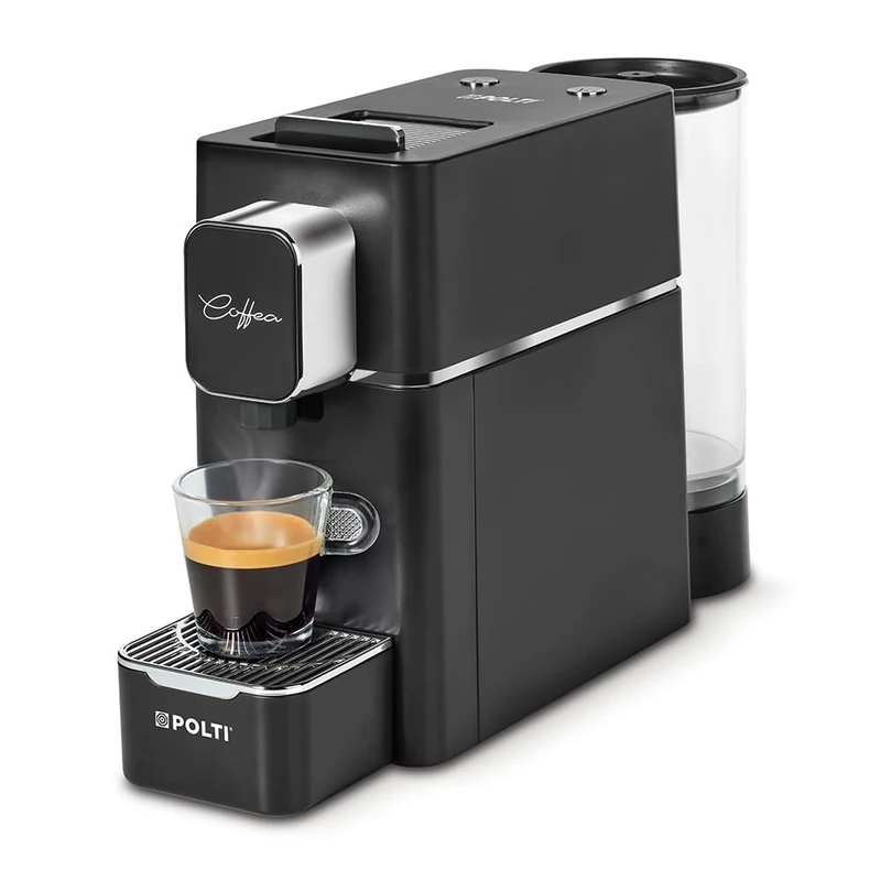 Polti Coffea S15B Espresso Coffee Machine, Compatible with E.S.E. 44 mm Pods, 0.85 L Tank, Adjustable Temperature and Coffee Length, Pump Pressure 19 Bar, Black