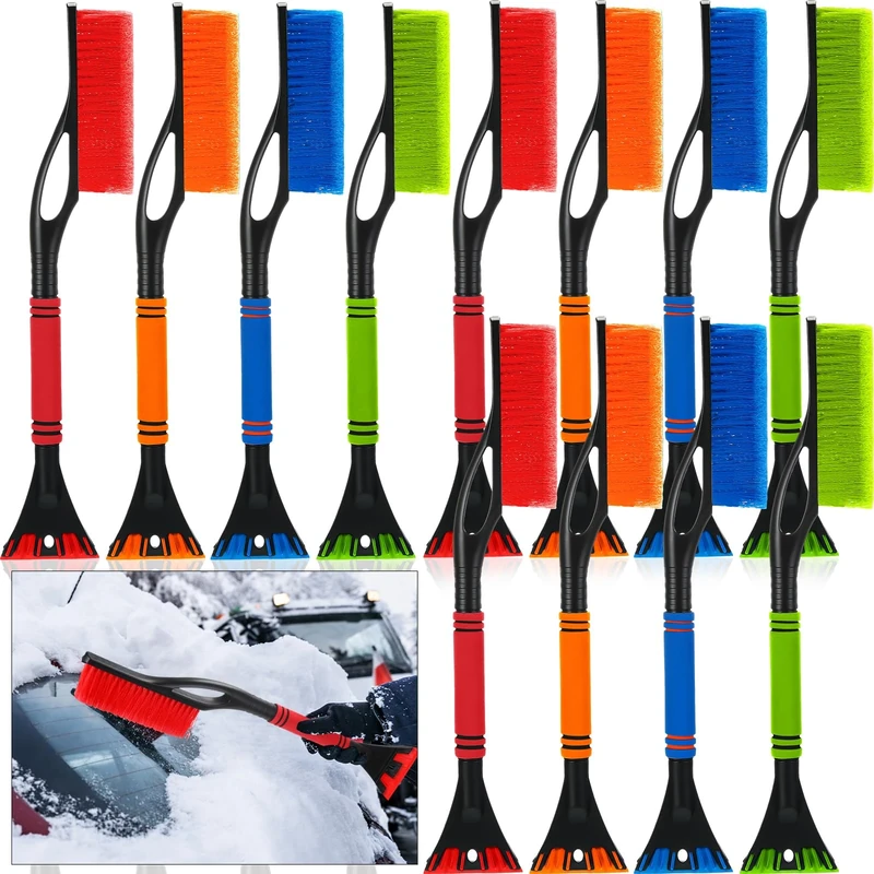 Uiifan 12 Pcs 24 Inches Snow Brush and Detachable Ice Scraper No Scratch Ice Scrapers for Car Windshield with Foam Grip for Cars Trucks SUVs