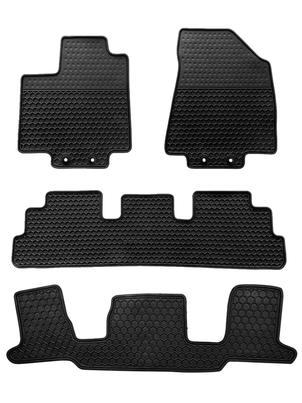 Lwope Car Floor Mats Custom Fit for Infiniti QX60 2022 2023 1st + 2nd + 3rd Row(2nd Row Bucket Seats) Black Rubber Auto Liner Mats All Weather Protection Odorless