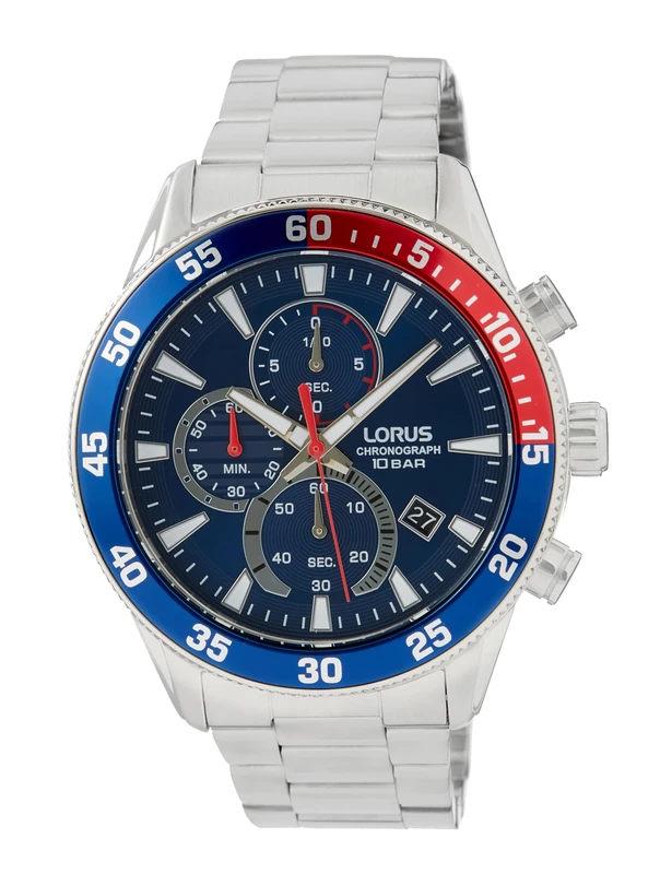 Lorus RM325JX9 Men's Analogue Quartz Watch with Metal Strap, Blue