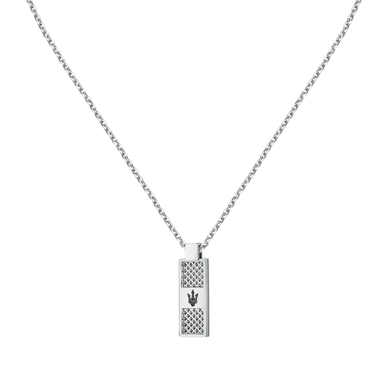Maserati Men's Necklace in Steel, Black PVD, Iconic Collection - JM423AVD20 - Image 1