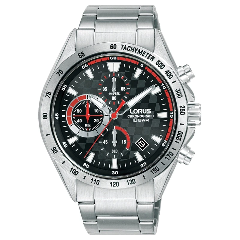 Lorus Men's Chronograph Analog Quartz Watch with Stainless Steel Casing and Metal Strap, RM309JX9