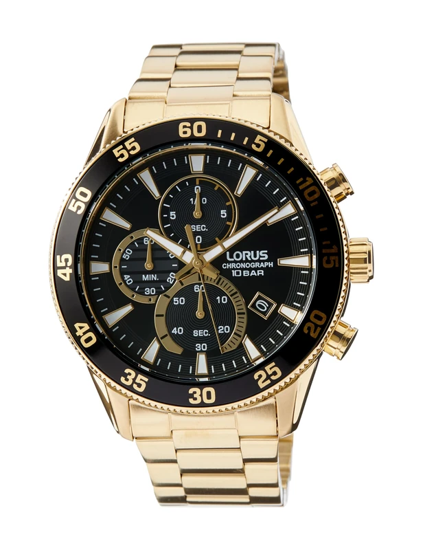 Lorus RM330JX9 Men's Analogue Quartz Watch with Metal Strap, Gold