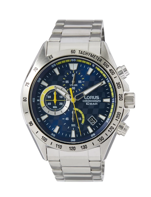 Lorus RM311JX9 Men's Analogue Quartz Watch with Metal Strap, Blue