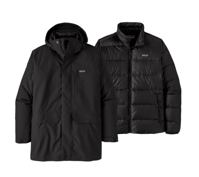 PATAGONIA Men's m's Three 3-in-1 Parka Jacket, Black, XL