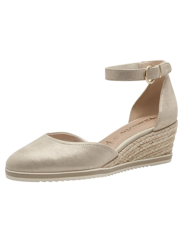 Tamaris Women's leather pumps with wedge heel beige 3.5 UK