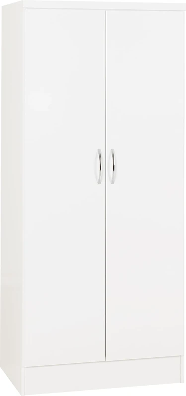 Seconique Nevada 2 Door All Hanging Wardrobe in White Gloss